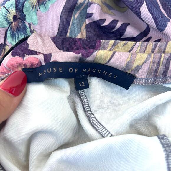 House Of Hackney Midnight Garden Long Sleeve Bodycon Midi Dress Mock Neck 12 - Picture 3 of 12